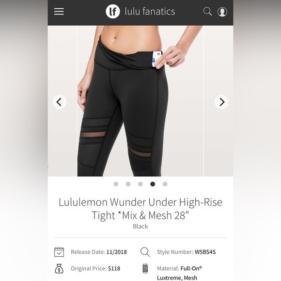 Lululemon Wunder Under High-Rise Tight *Mix & Mesh 28” - Picture 3 of 10